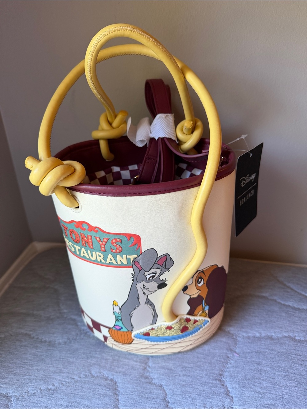 Disney x Loungefly Lady and the Tramp Cream & Yellow Kids Bucket Bag